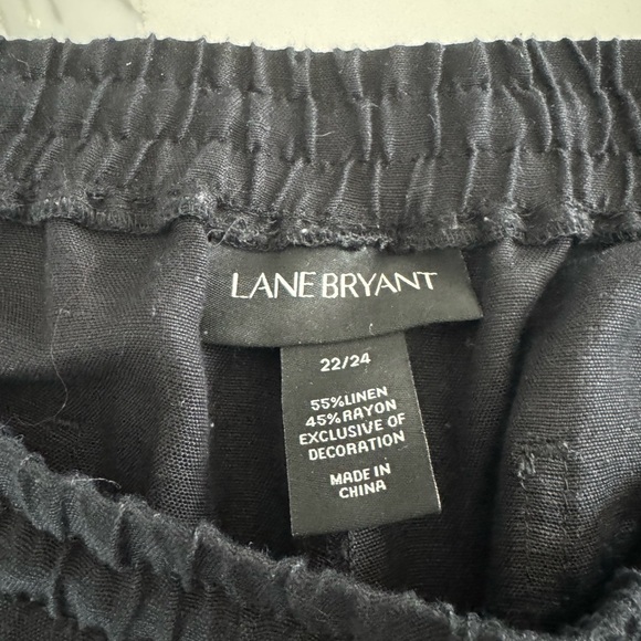 Lane Bryant Black Linen-Blend Pants - Picture 3 of 6